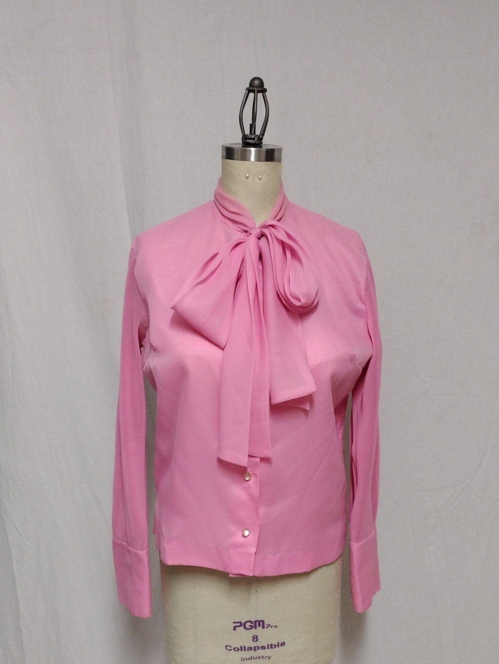 Women's Pink Tie-Neck Blouse